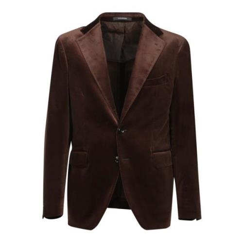 Tagliatore Brun Sammet Blazer Elegant Formellt Klädsel Brown, Herr