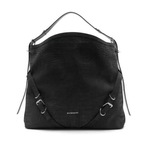 Givenchy Svart Krokodilpräglad Läder Väska Black, Herr