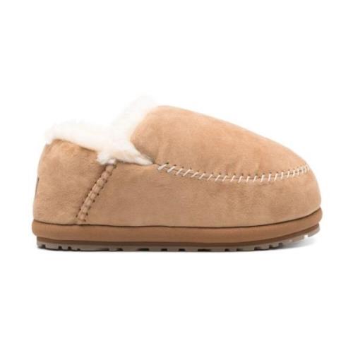 UGG Beige Slip-On Sandaler med Faux-Fur Foder Beige, Herr