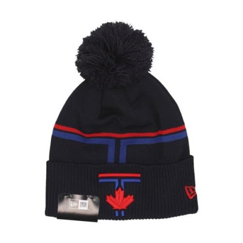 New Era Toronto Blue Jays Pom Pom Beanie Black, Herr