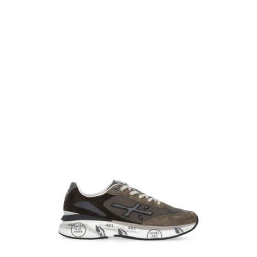 Premiata Brun Mocka Lädersneakers med Logotyp Brown, Herr