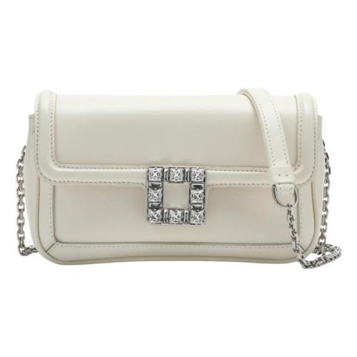 Roger Vivier Liten Crossbody-väska Viv' Jeu Beige, Dam