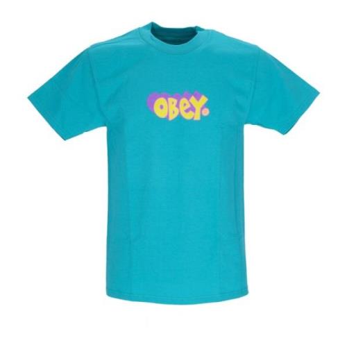 Obey Klassisk Teal Herr T-shirt Green, Herr