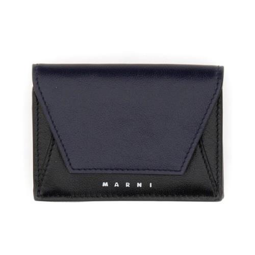 Marni Snap Button Tri-Fold Plånbok Black, Herr