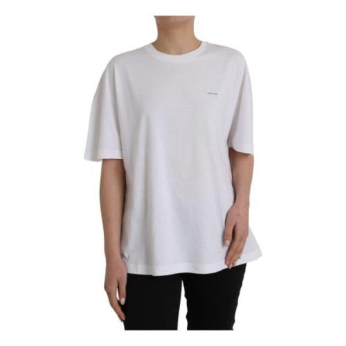 Balenciaga Vit Crew Neck Bomull T-shirt White, Dam