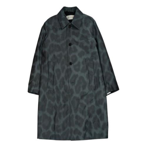 Dries Van Noten Grå Loose Fit Mac Coat Green, Herr