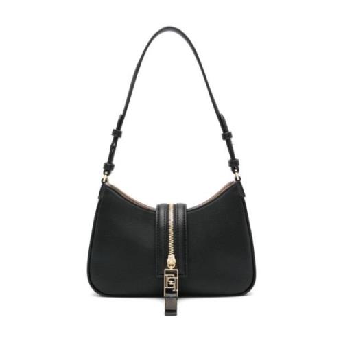 Elisabetta Franchi Svart Syntetisk Läder Hobo-väska Black, Dam