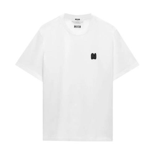 Msgm Vita T-shirts och Polos med Logotyp White, Herr