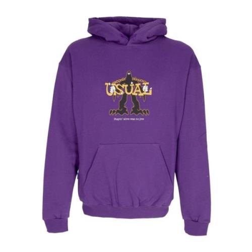 Usual Lila Jive Hoodie Sweatshirt med Kangaroo Ficka Purple, Herr