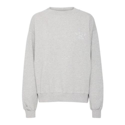 Ball Grå Melange Crewneck Sweatshirt med Logo Gray, Dam