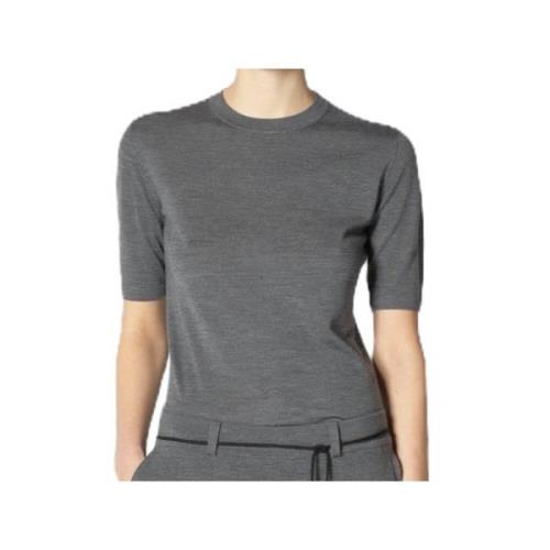 Sminfinity Superfin Crewneck T-Jumper med Bakre Yoke Gray, Dam