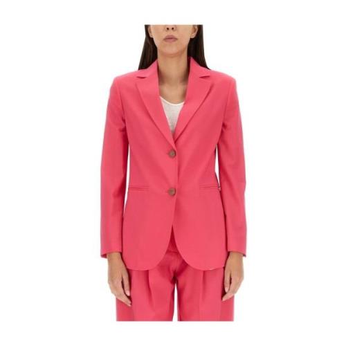 Alysi Klassisk Single-Breasted Jacka Regular Fit Pink, Dam