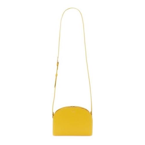 A.p.c. Läder Demi Lune Väska Yellow, Dam