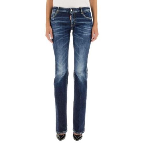 Dsquared2 Flare Jeans med knappstängning Blue, Dam