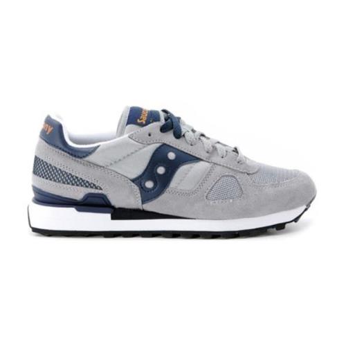 Saucony Original Shadow Sneakers i Grått med Blå Insatser Gray, Herr