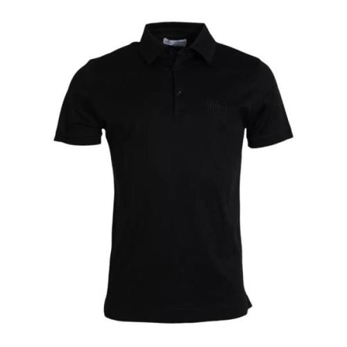 Dolce & Gabbana Svart Logo Polo T-shirt Bomull Black, Herr