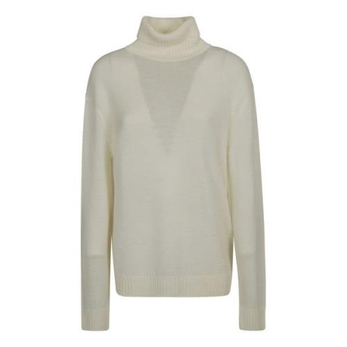 Jil Sander Vit Snow Roll Neck Ulltröja Beige, Dam