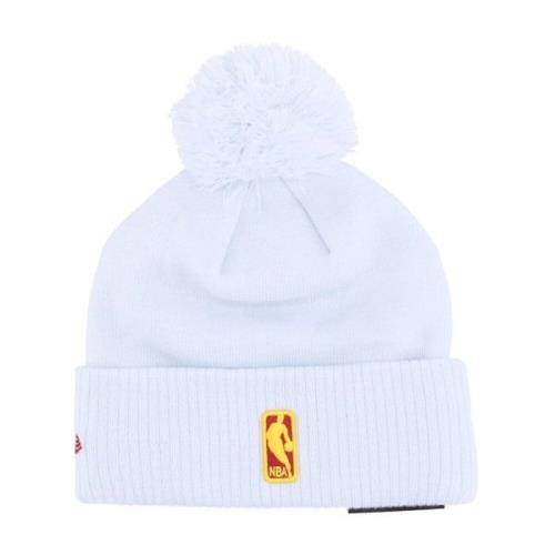 New Era NBA City Night Pom Pom Beanie White, Herr