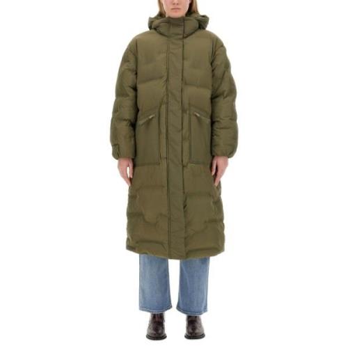 Ganni Oversize Polyester Jacka Green, Dam