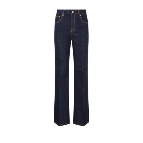 Tory Burch Mörk Tvätt Boot Leg Jeans Blue, Dam