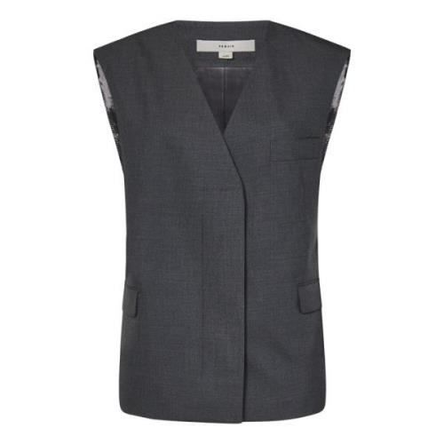 Remain Birger Christensen Ash Grey V-ringad Ulljacka Gray, Dam