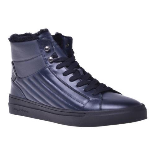 Baldinini Trainers in dark blue quilted leather and leather Blue, Herr