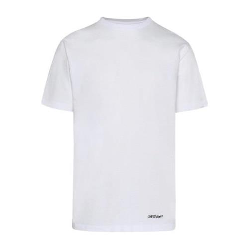 Off White Vit Bomull T-shirt Ss22 White, Herr