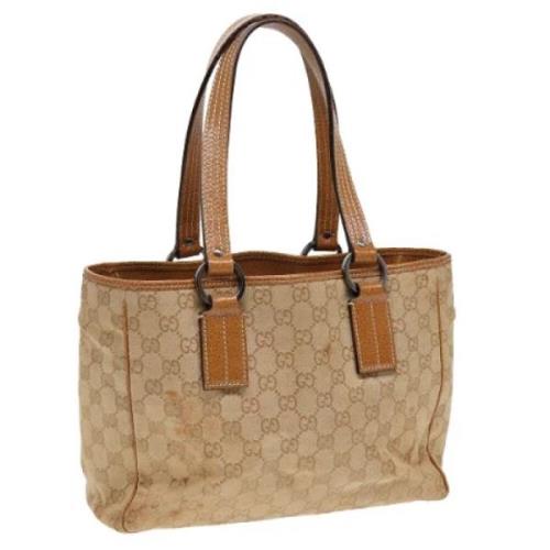 Gucci Vintage Pre-owned Canvas totevskor Beige, Dam