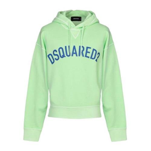 Dsquared2 Grön Sweatshirt Aw23 med huva Green, Herr