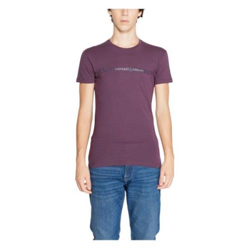 Emporio Armani Bomull Crew Neck T-shirt Purple, Herr