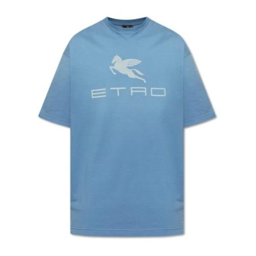 Etro T-shirt med tryckt logotyp Blue, Herr