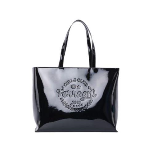 Chiara Ferragni Collection Vinyl Tjejer Stor Väska Black, Dam