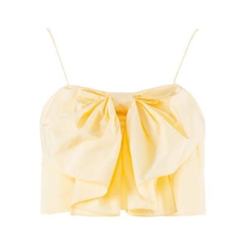 Nenette Cropped Top med Bågdetalj Yellow, Dam