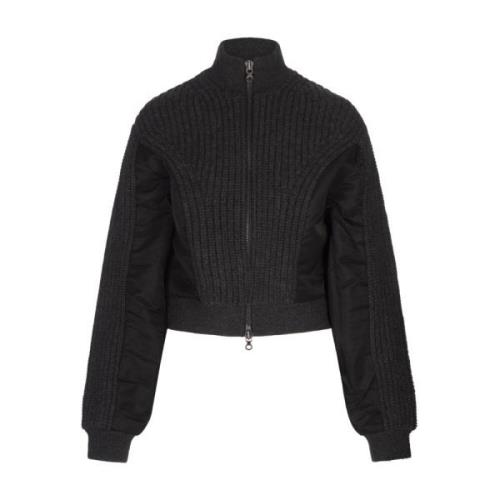 Diesel Svart Hybrid Stickad Jacka Black, Dam