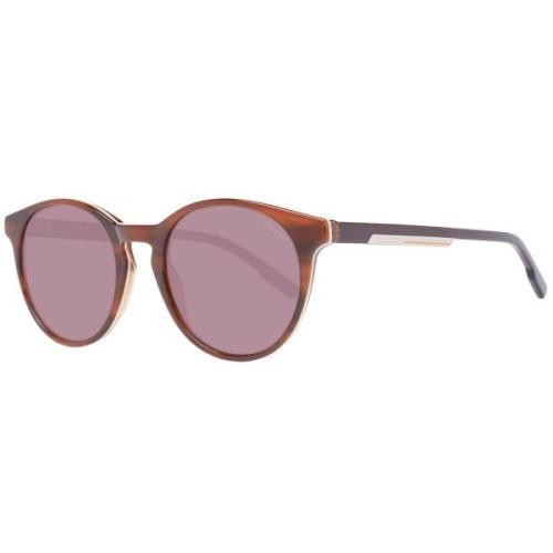 Hackett Bruna Herrsolglasögon Runda Acetat Brown, Herr