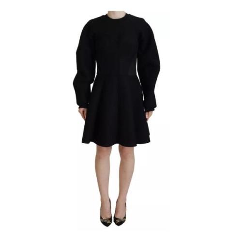 Dolce & Gabbana Svart A-Linje Mini Bomullsklänning Black, Dam