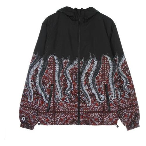 Octopus Svart Bandana Windbreaker Jacka Multicolor, Herr