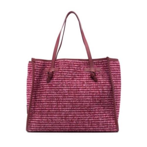 Gianni Chiarini Mulberry Rosa Läder Stripe Mönster Väska Red, Dam