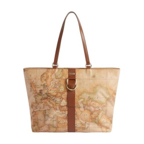 Alviero Martini 1a Classe Geo Classic Soft Shopper Väska Brown, Dam