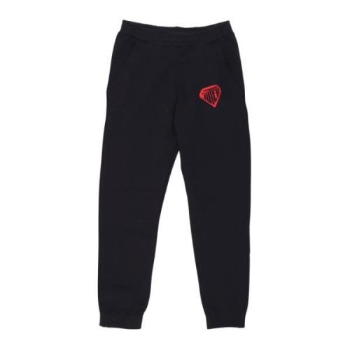 Iuter Svart Fleece Sweatpants med Elastisk Midja Black, Herr