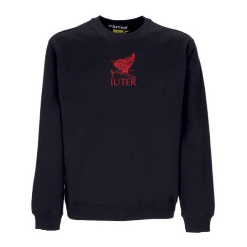 Iuter Svart Butterfly Crewneck Sweatshirt Långärmad Black, Herr