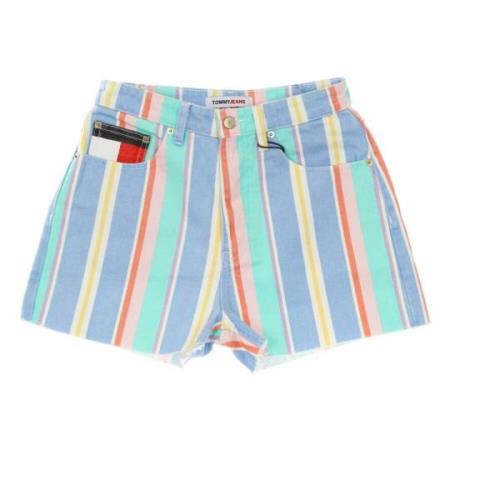 Tommy Hilfiger Hög Midja Randig Mom Fit Shorts Multicolor, Dam