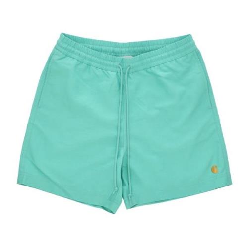 Carhartt Wip Aqua Grön/Guld Badshorts med Mesh Blue, Herr