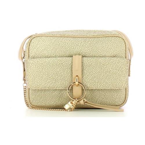 Borbonese Liten Nylon Crossbody-väska i Natur/Cream Beige, Dam