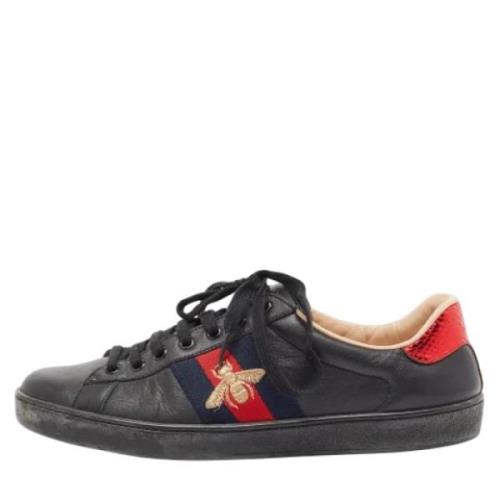 Gucci Vintage Pre-owned Laeder sneakers Black, Herr