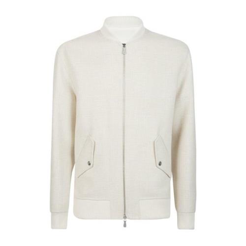 Eleventy Kashmir Lana Bomber Full Zip Beige, Herr