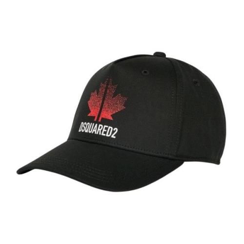 Dsquared2 Lönnblad Tryck Visir Hatt Svart Black, Unisex