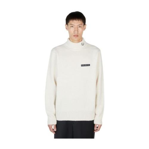 Fred Perry London Nightlife High Neck Sweater White, Herr