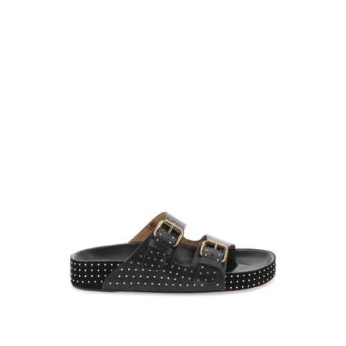 Isabel Marant Studded Lennyo Slides Black, Dam