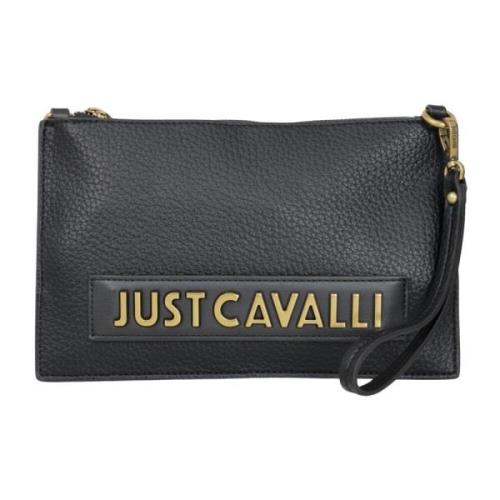 Just Cavalli Svart Kornig Textur Clutchväska Black, Dam